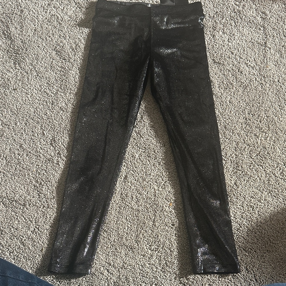 H&M Sparkle Velour Black Leggings